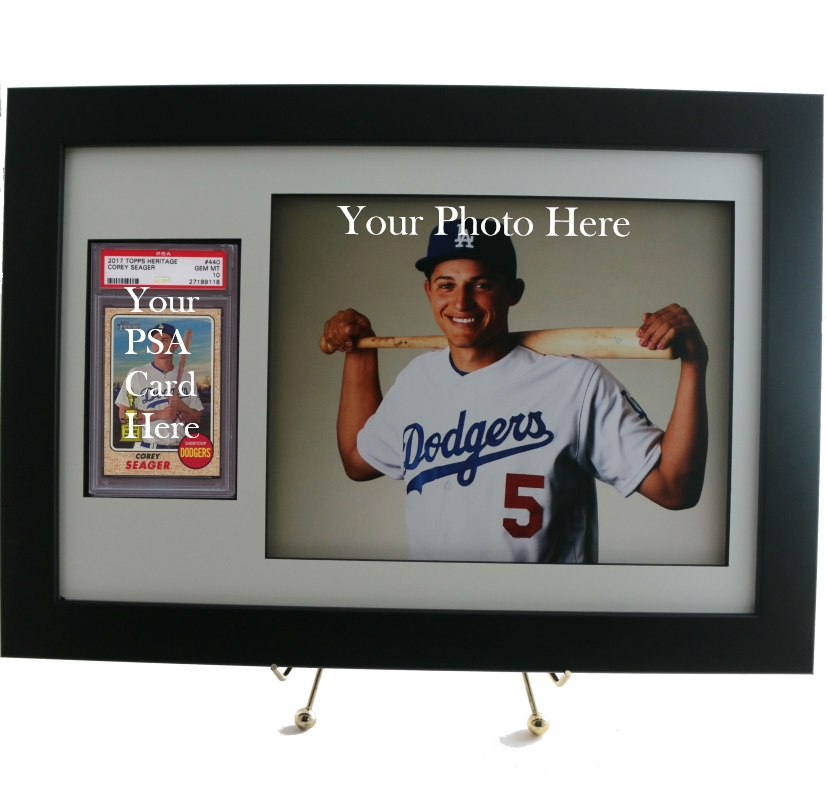 Sports Card Frame for a Vertical PSA Graded Card with an 8x10